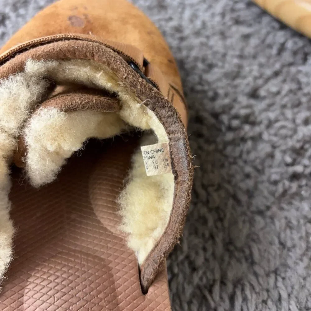 Suicoke Women's Brown Shearling Slippers - Picture 10 of 11